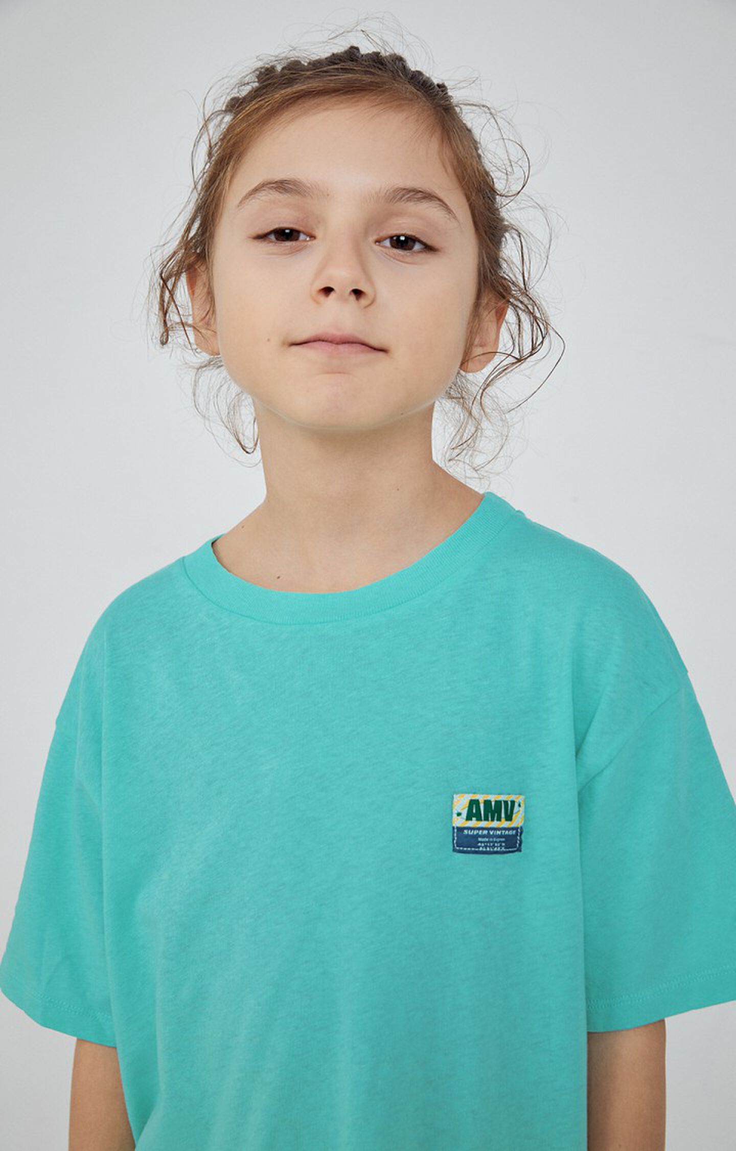 Kinder-T-Shirt - Ärmel - | Vintage 12 VINTAGE KARIBIK E23 Kurze American Lopintale Blau