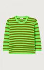 Pull femme Raxow, VERT FLUO RAYE CAMELEON CHINE, hi-res