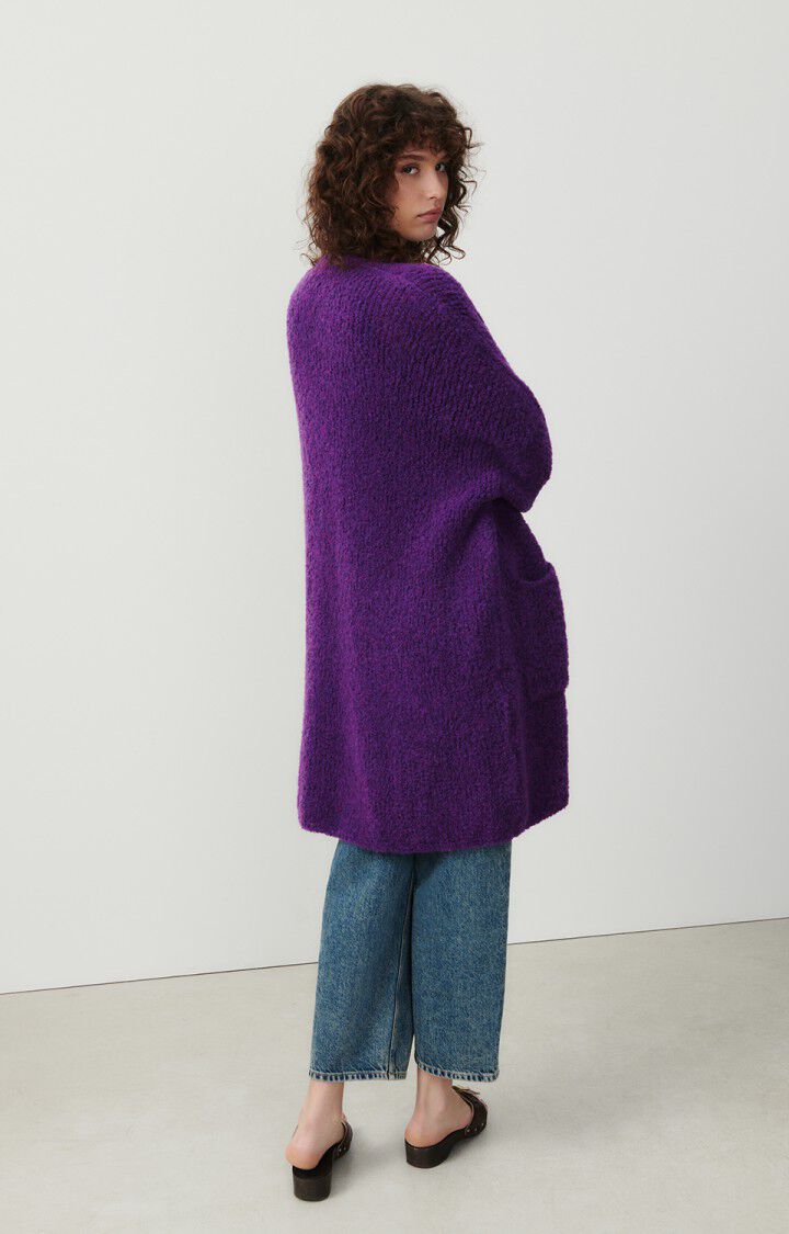 Women's cardigan Zolly - EGGPLANT MELANGE 35 Long sleeve Violet 