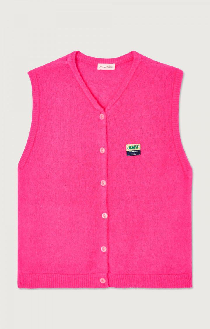Women's cardigan Vitow - NEON PINK MELANGE 0 Sleeveless Pink - E24