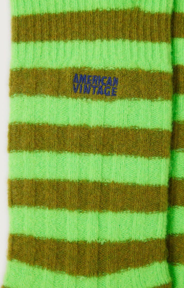 Chaussettes mixte Raxow, VERT FLUO RAYE CAMELEON CHINE, hi-res