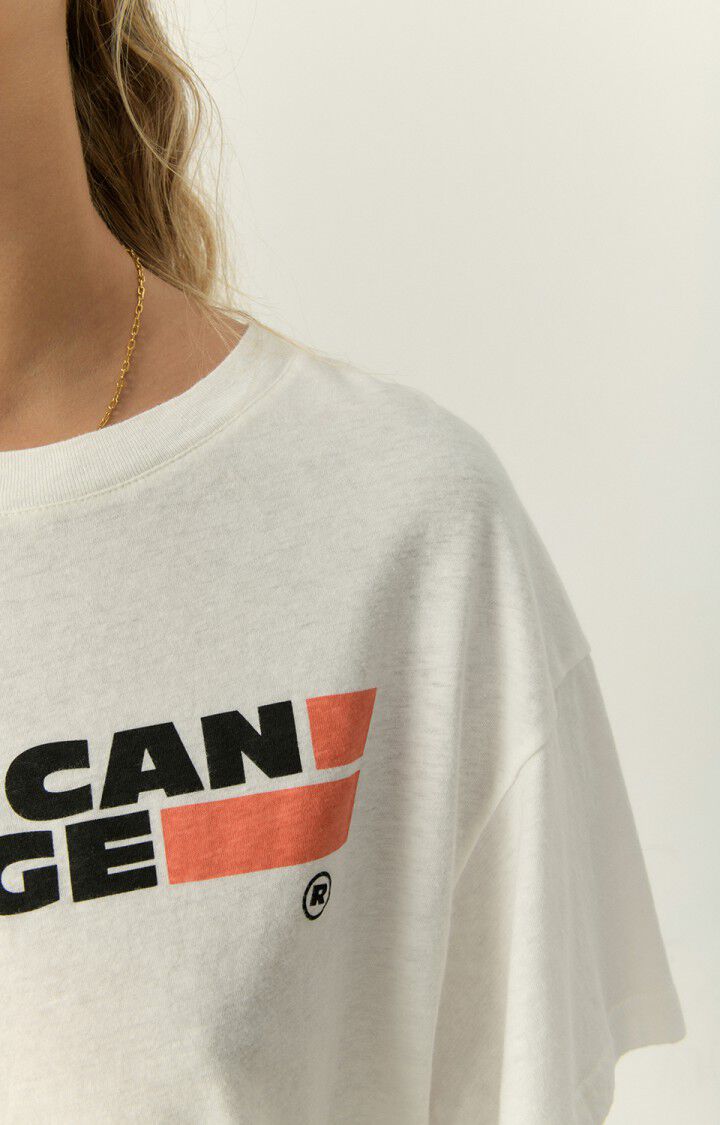 Damen-T-Shirt Aksun - WEISS E23 | Weiß Kurze Ärmel Vintage American - 15