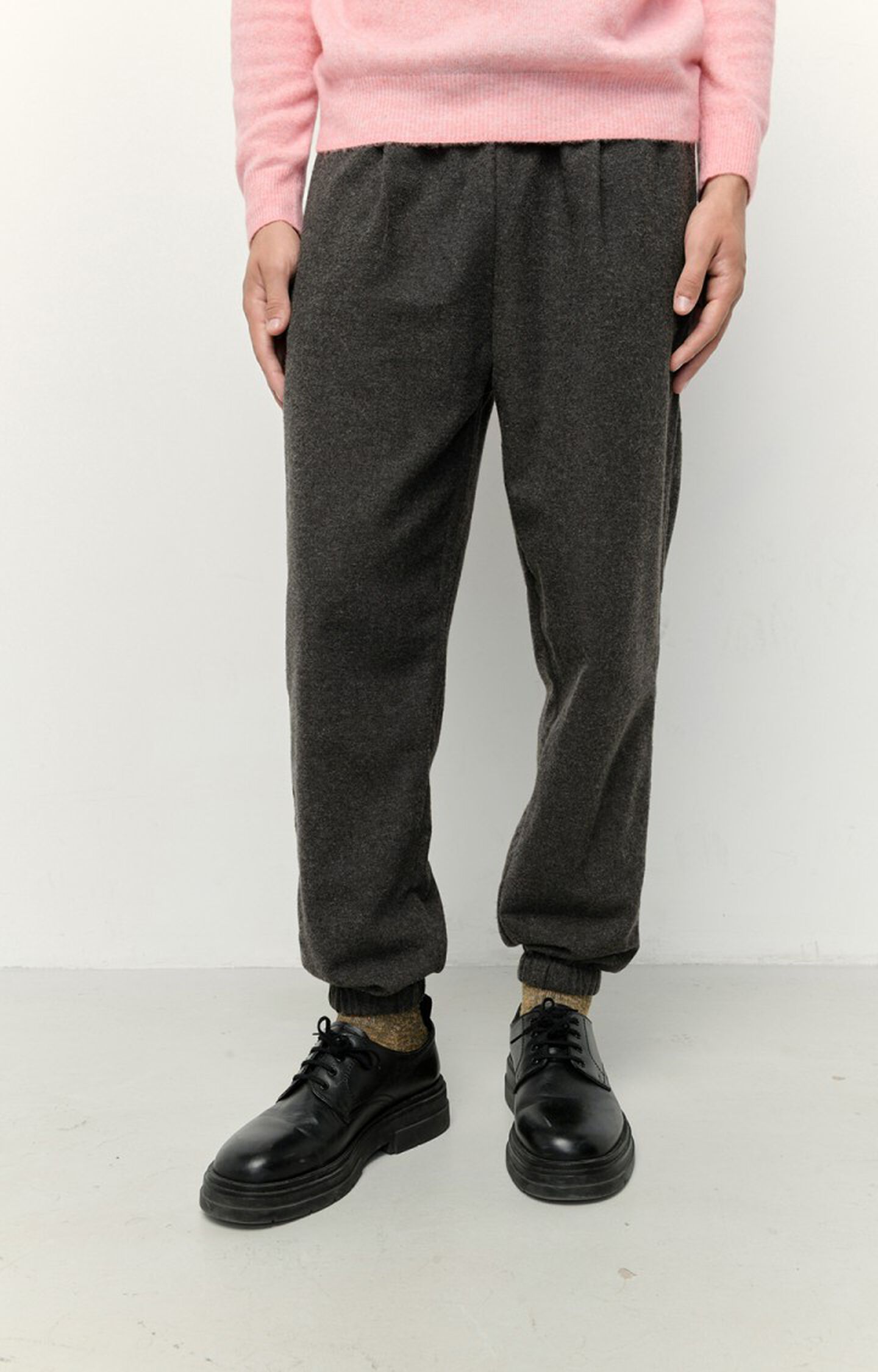 Homme Pantalon habillé chiné avec poches devant et au dos Four Ten  Anthracite | Pantalons - Vintage Plus