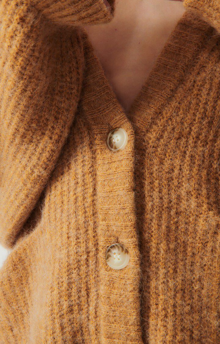 Women's cardigan East - CAMEL MELANGE 61 Long sleeve Brown