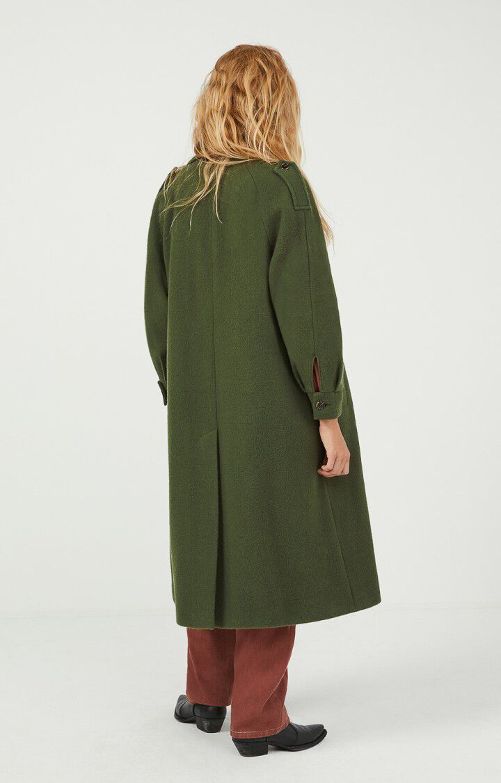 manteau long vert kaki femme