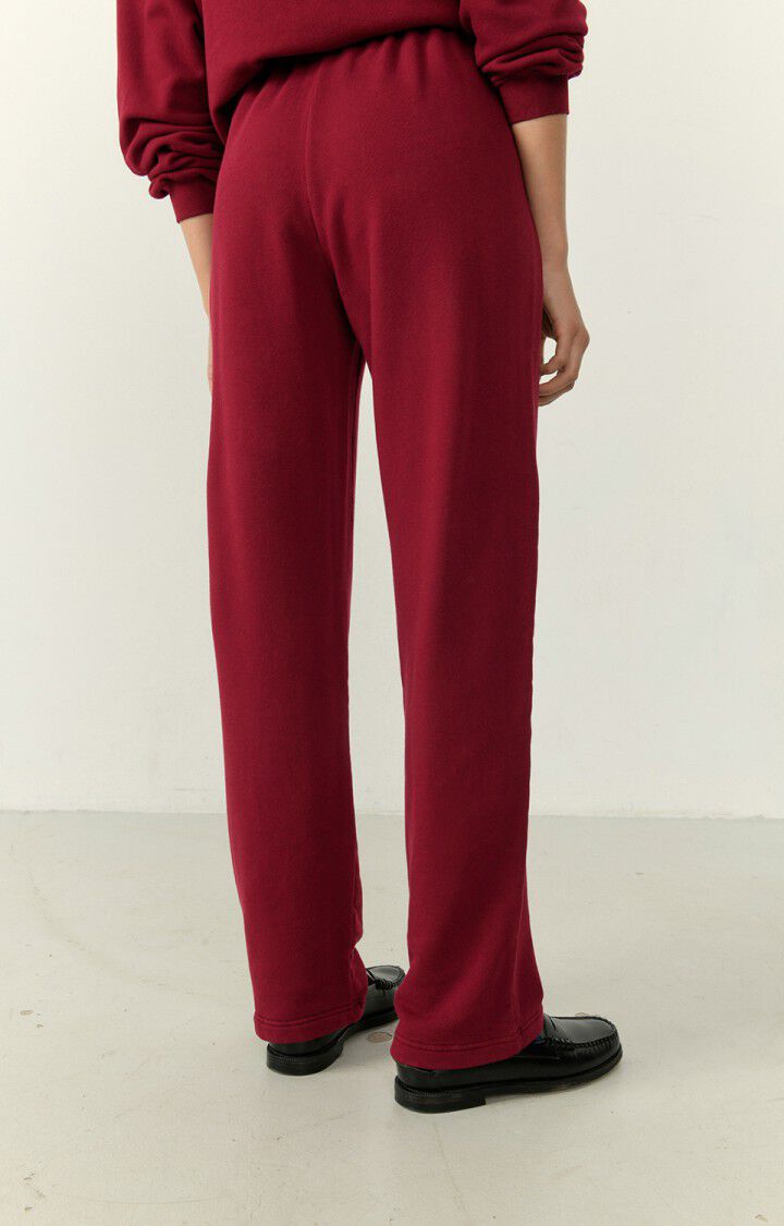Red Velour Thick Waistband Straight Leg Joggers