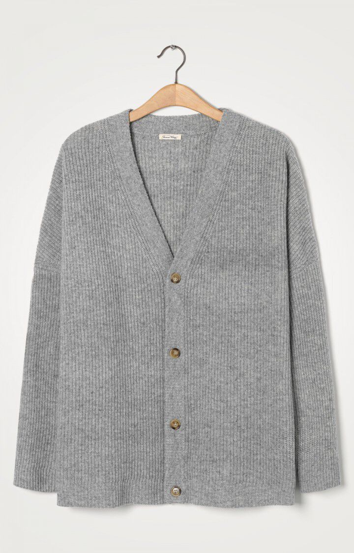 Men's cardigan Omycity - HEATHER GREY Grey - H20 | American Vintage