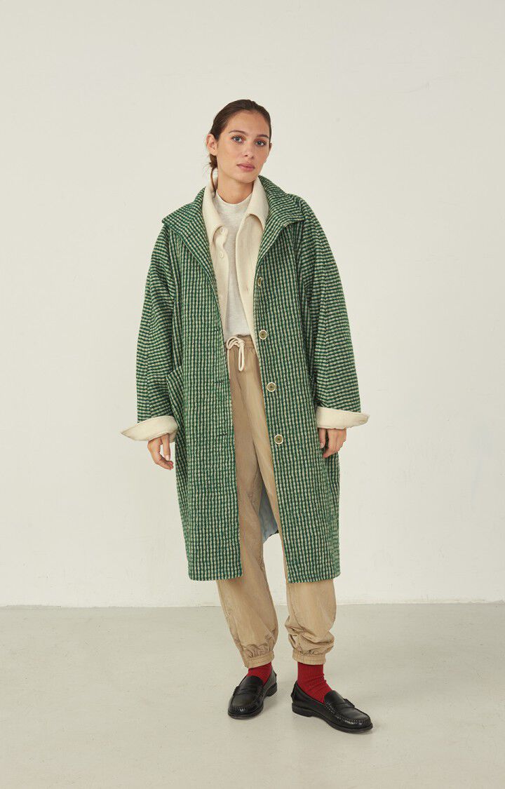 Women's coat Nanbay - CHECK LAWN 65 Long sleeve Green - E23