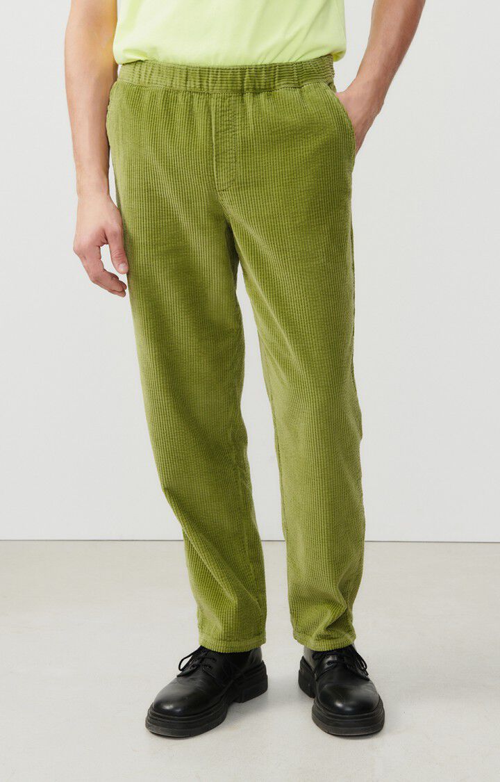 Regular Fit Corduroy trousers - Khaki green - Men | H&M IN