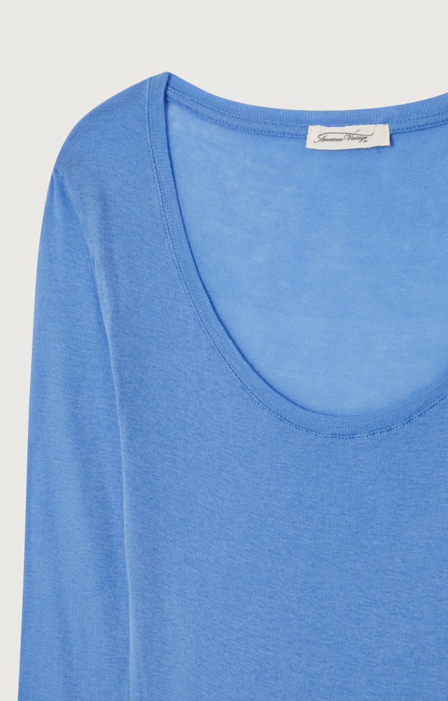 77 | Vintage VINTAGE American t-shirt Massachusetts Blue PERIWINKLE Long - E23 Women\'s sleeve -