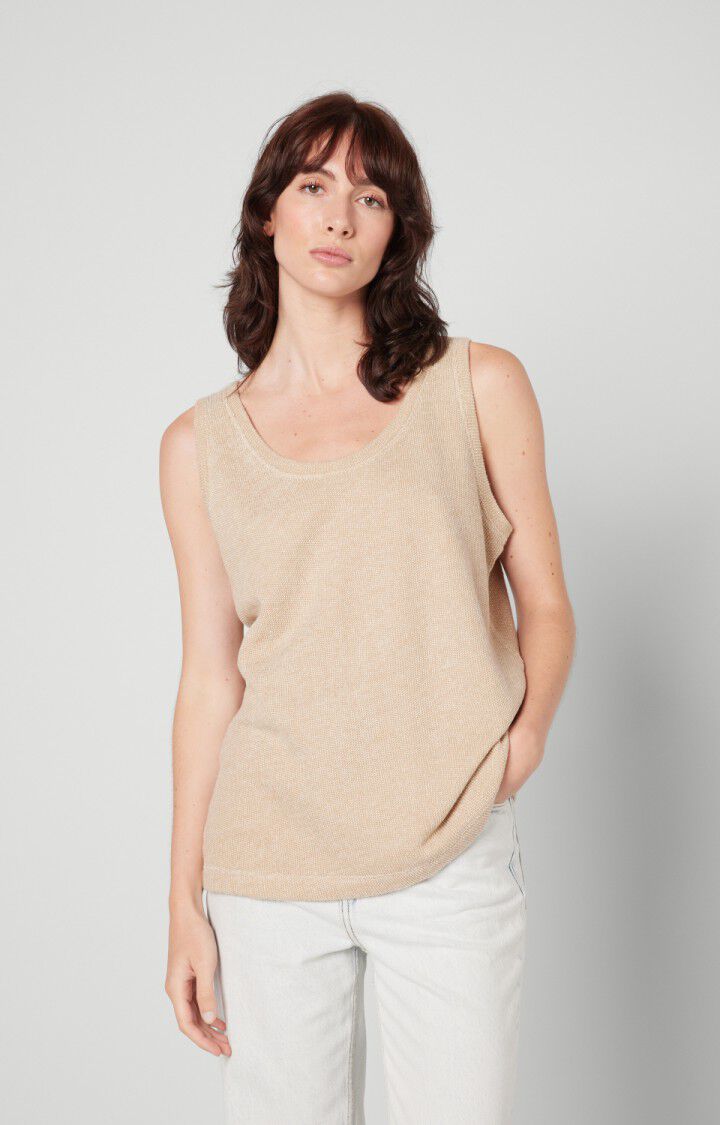 Women's tank top Edalove - BEIGE MELANGE Beige - E22 | American