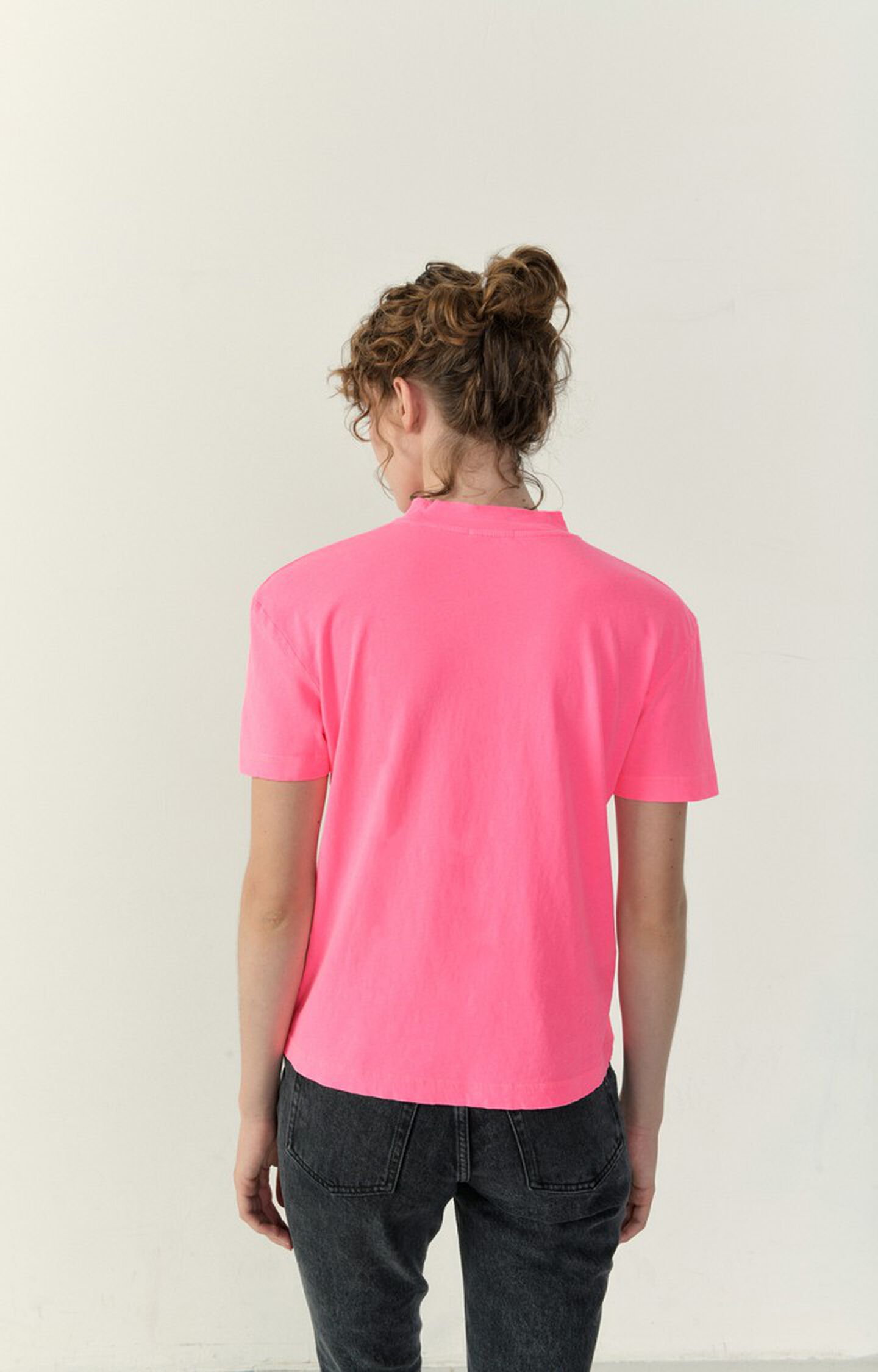 Damen-t-shirt Aksun - NEONPINK Ärmel 17 Kurze Rosa American Vintage H22 - 