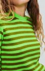 Pull femme Raxow, VERT FLUO RAYE CAMELEON CHINE, hi-res-model