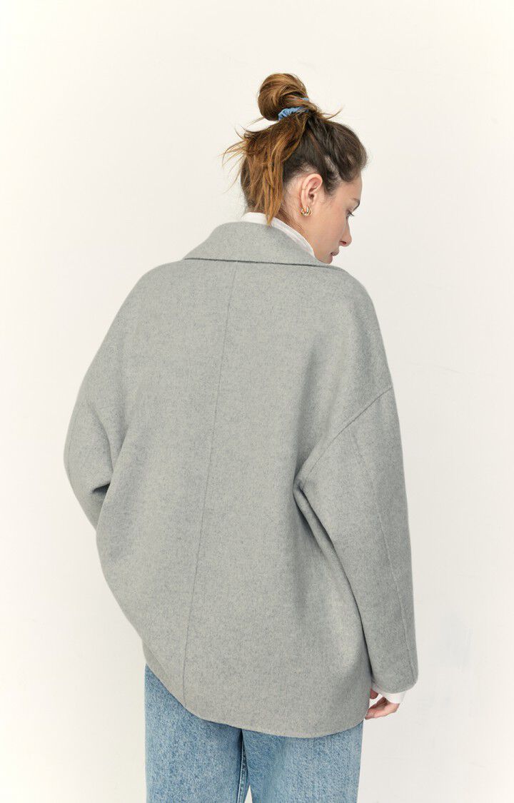 manteau femme en laine gris
