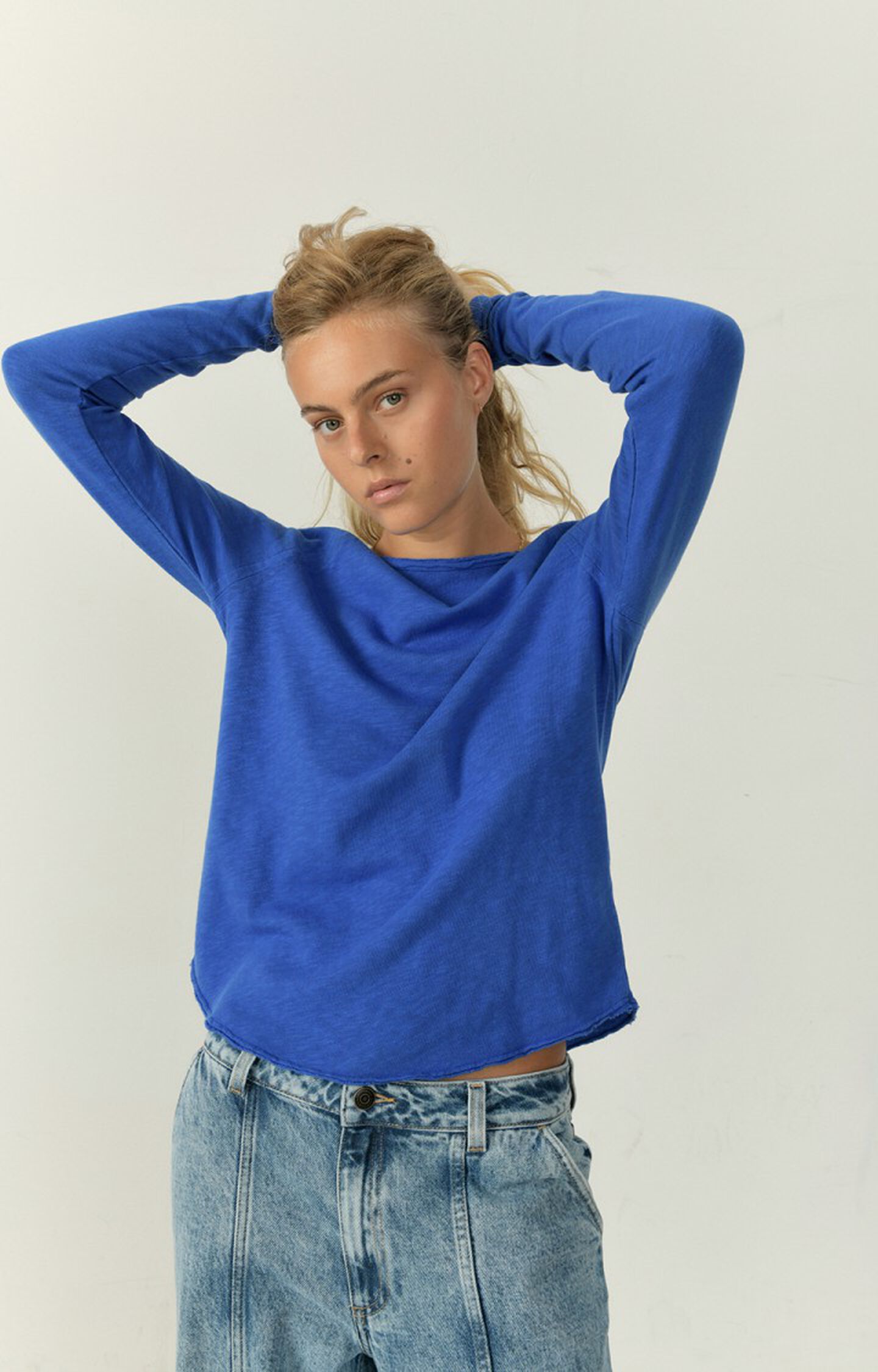 Damen-T-Shirt Sonoma - VINTAGE American | SAPHIR Ärmel - Lange E23 Blau Vintage 70