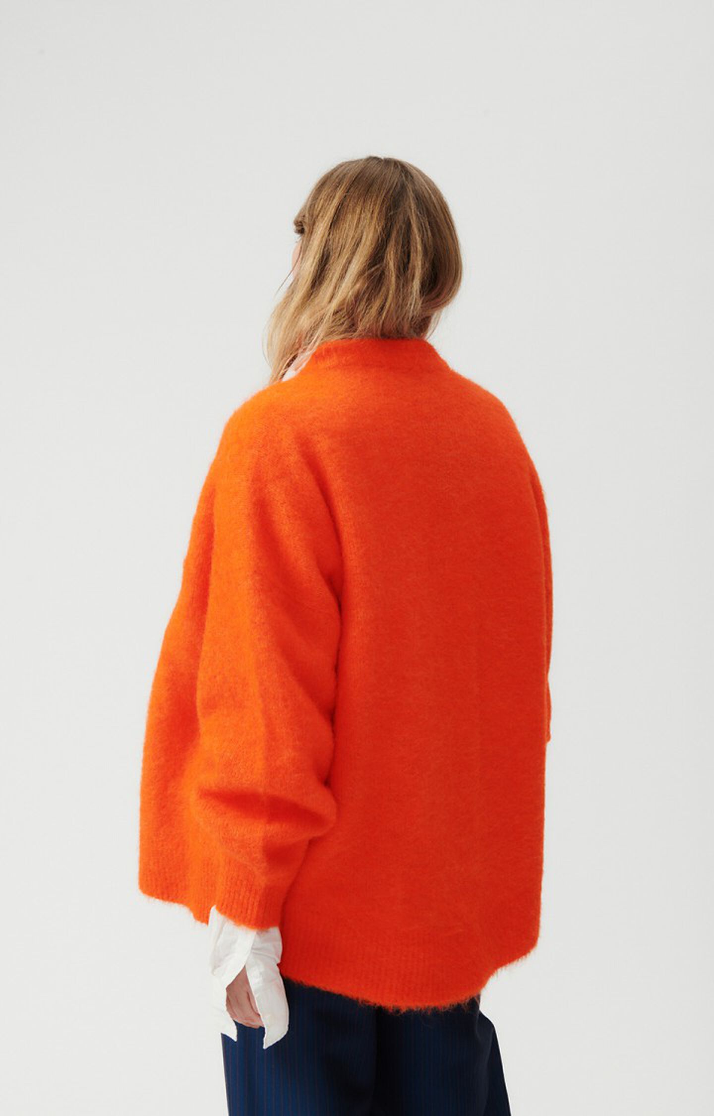 Women's cardigan Foubay - EMBER MELANGE 50 Long sleeve Orange - E23