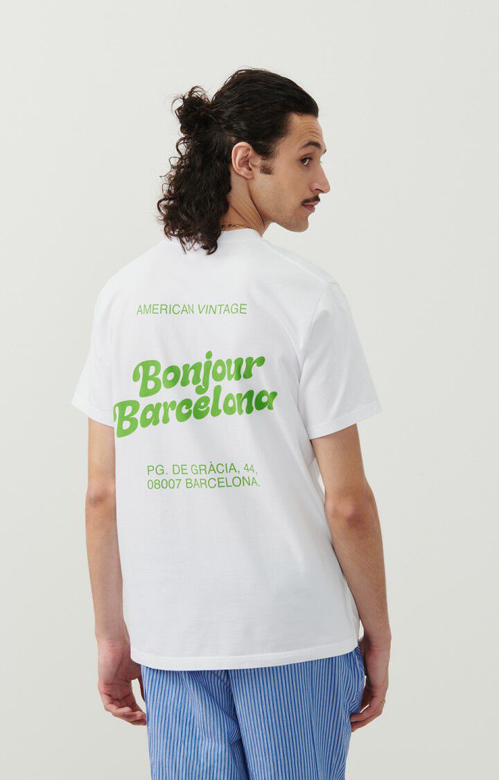 T-shirt misto Fizvalley "Bonjour Barcelona"