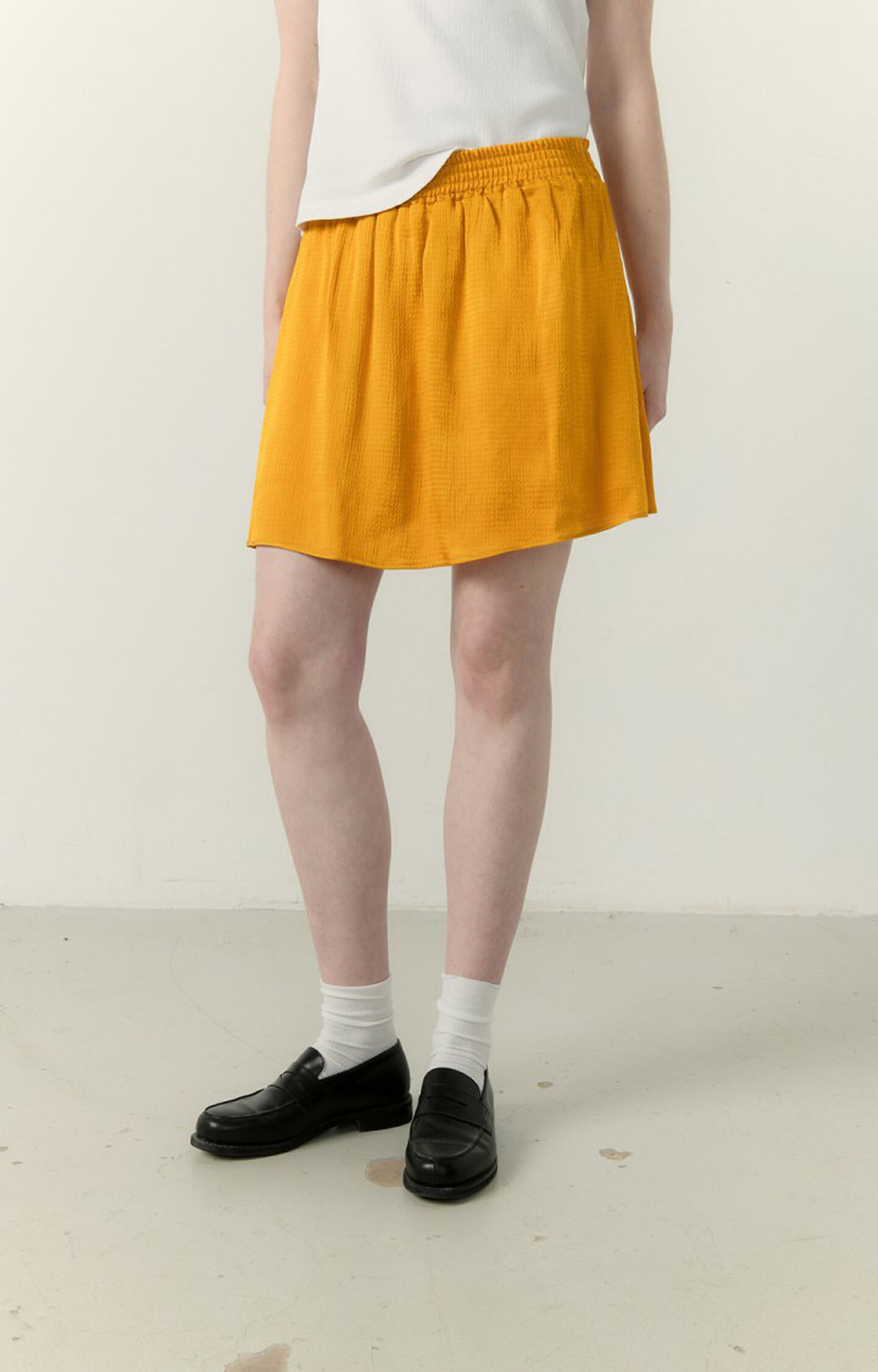 - | E23 TUMERIC - Vintage skirt Short Women\'s American Yellow Shaning