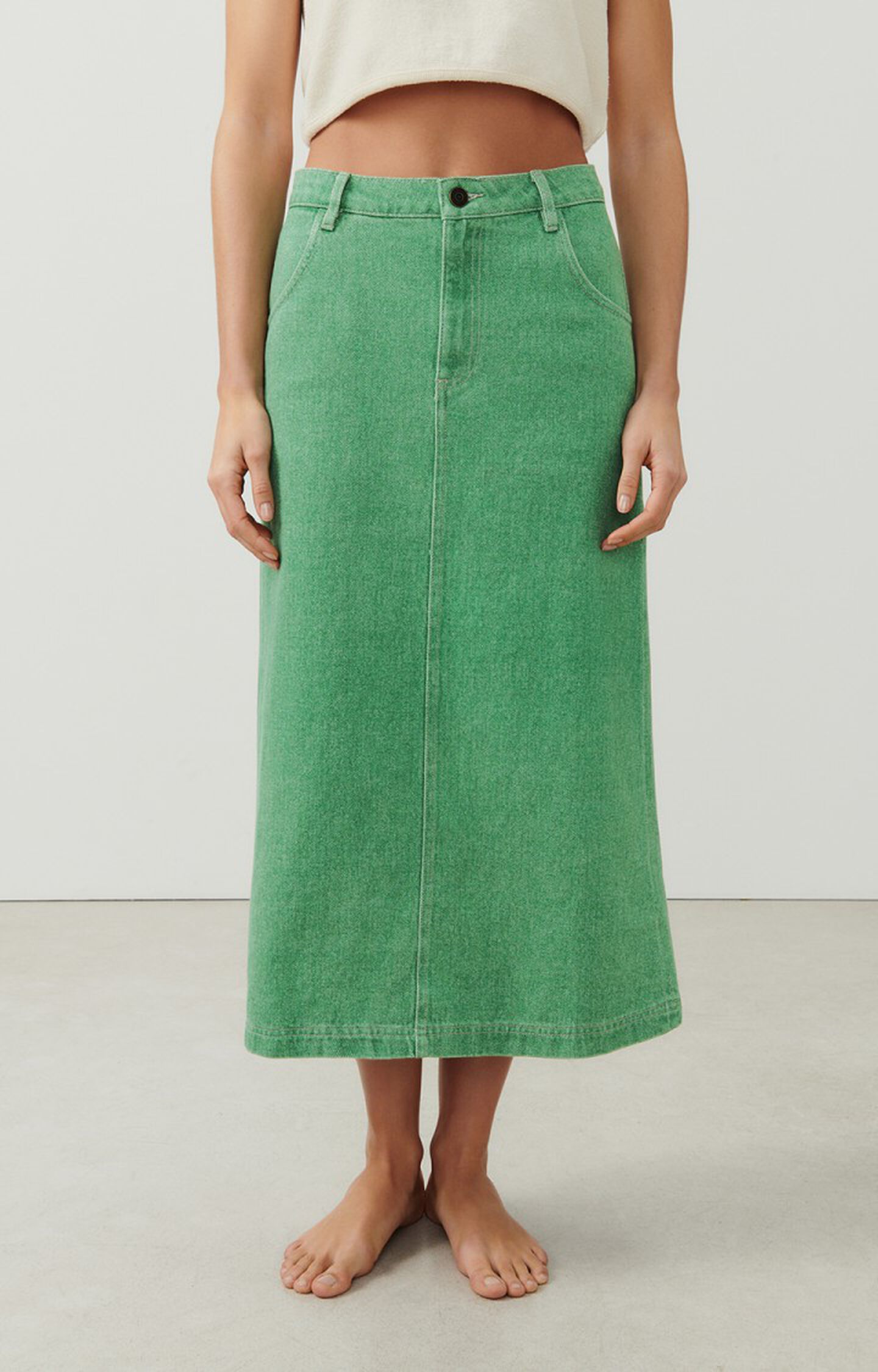 Women's skirt Tineborow - BASIL Long Green - E24