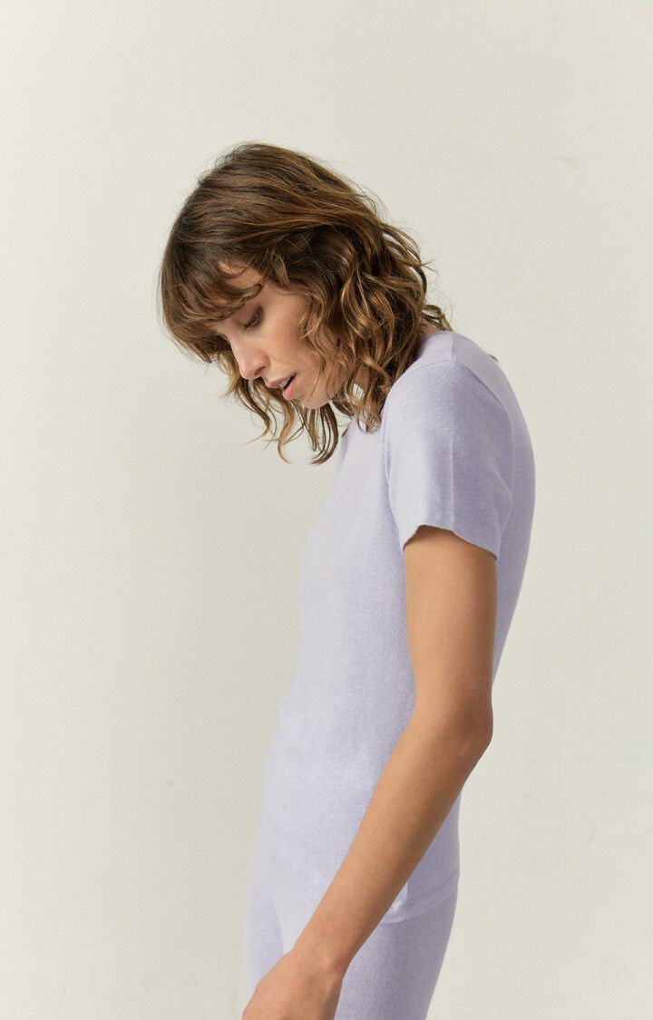 - E23 - Damen-T-Shirt Lila LAVENDEL Ypawood American | MELIERT Ärmel 16 Kurze Vintage