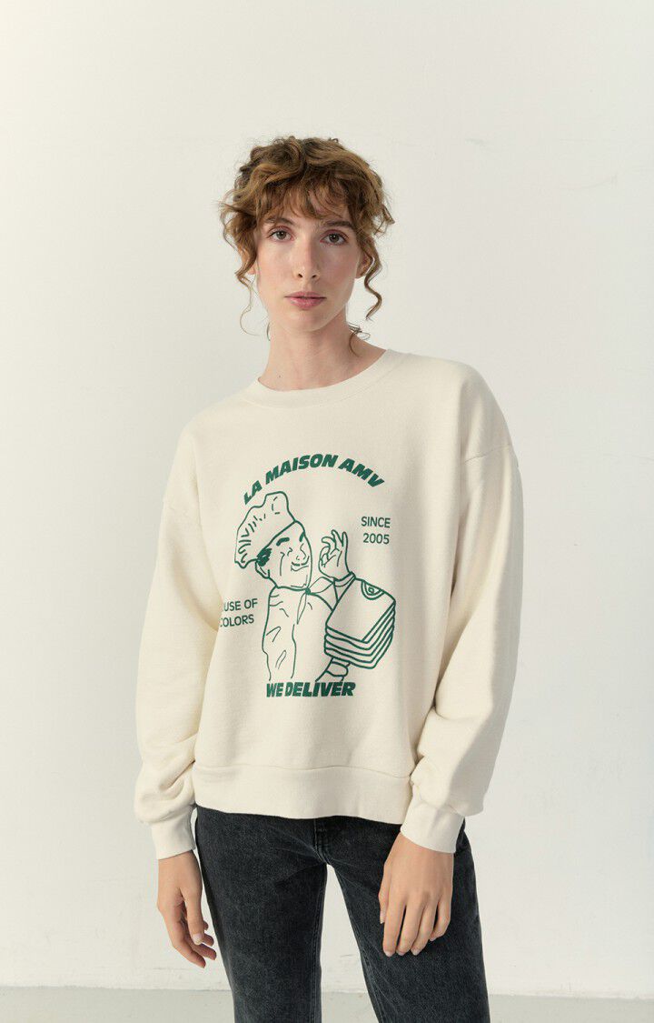 Women's sweatshirt Zutabay - ECRU Beige - H22 | American Vintage