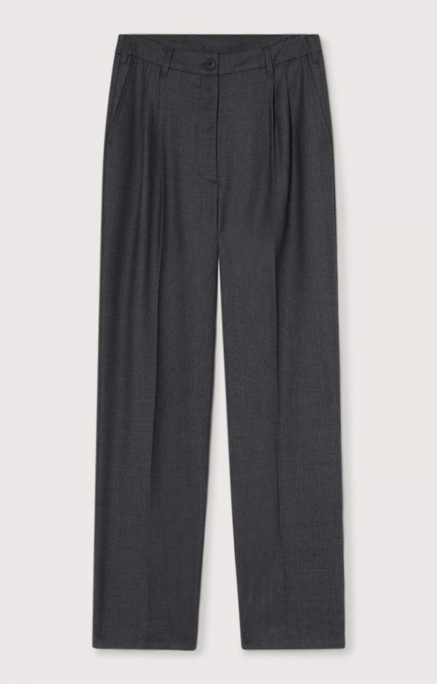 VINTAGE The Villager Women Charcoal Gray 100% Virgin Wool Pleated Dress  Pants