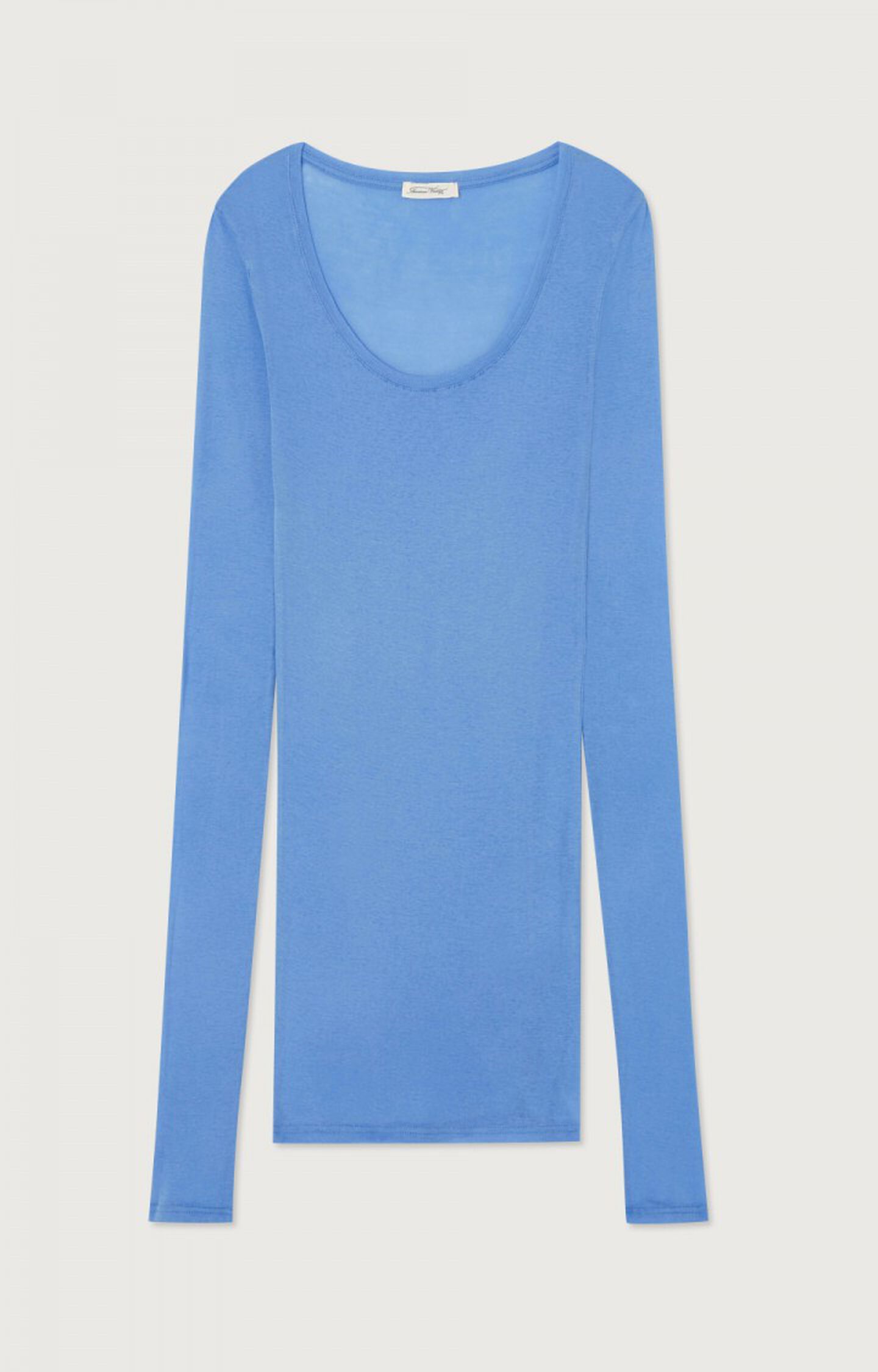 Massachusetts - Women\'s Blue 77 PERIWINKLE t-shirt | - VINTAGE E23 Long Vintage American sleeve