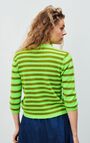 Pull femme Raxow, VERT FLUO RAYE CAMELEON CHINE, hi-res-model