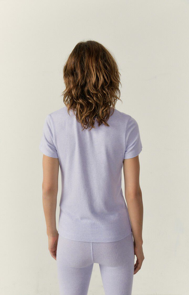 16 Damen-T-Shirt E23 American | MELIERT - LAVENDEL Ärmel Lila Ypawood Kurze - Vintage